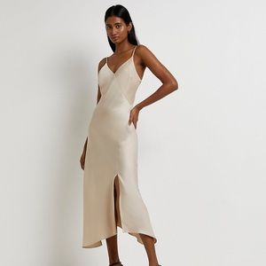 River Island Midi Dress - Stone colored